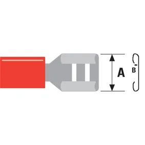Spadestik rød 2,8 mm. HUN (for 0,8mm. spade) | B2C