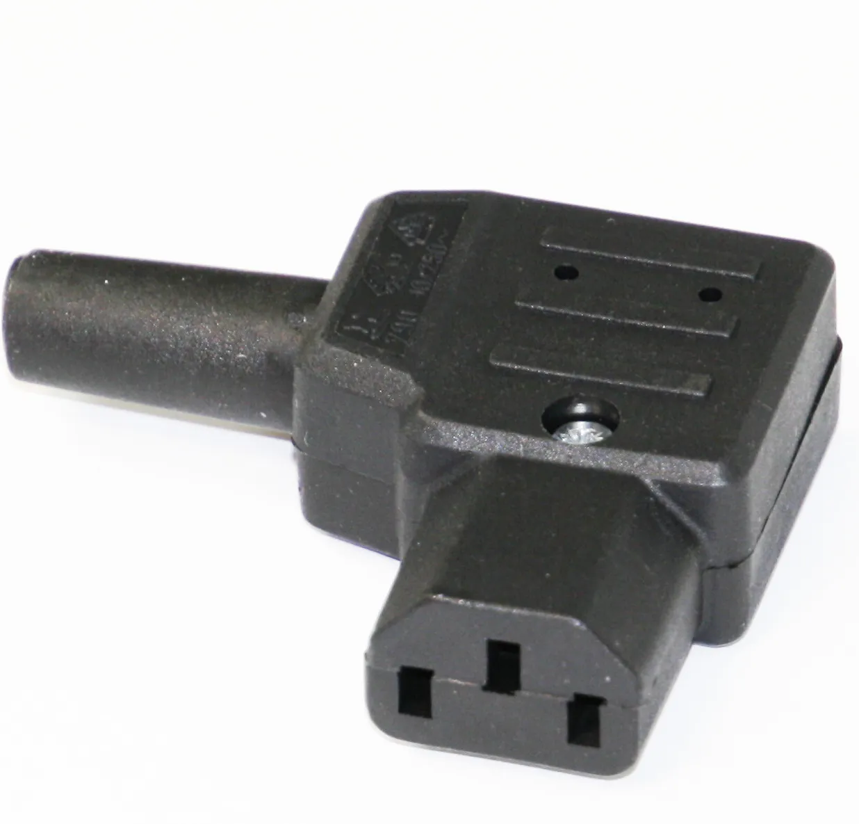 [87815] IEC Strømstik C13, vinkel, hun/skrue