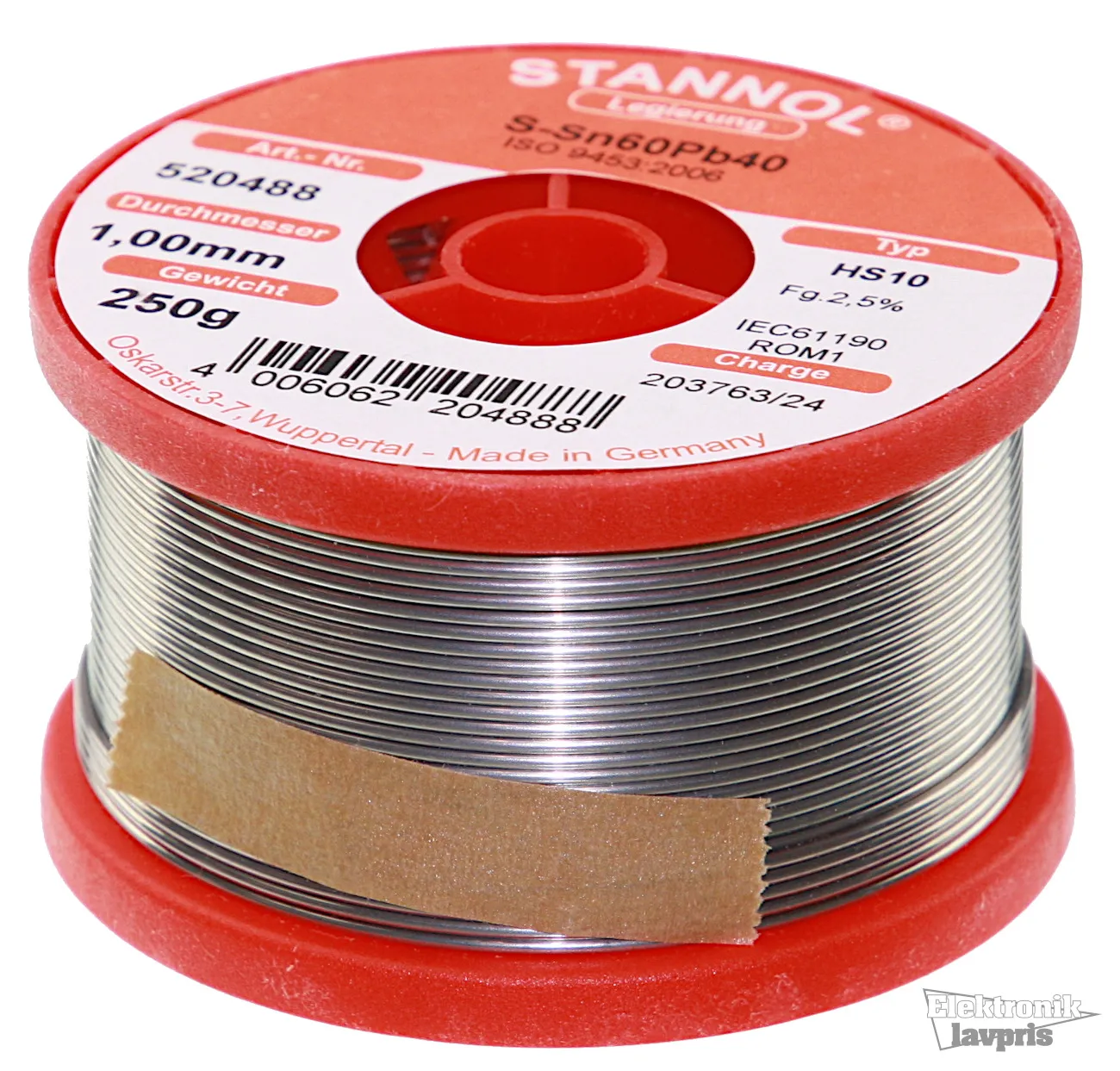 [90817] Loddetin Blyholdig 2,5% 1,0mm 250g