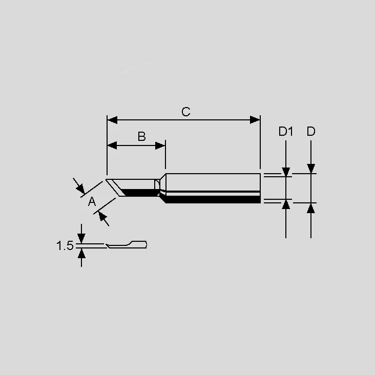 [91000] Loddespids Ersa PLCC-Kniv 1,5mm