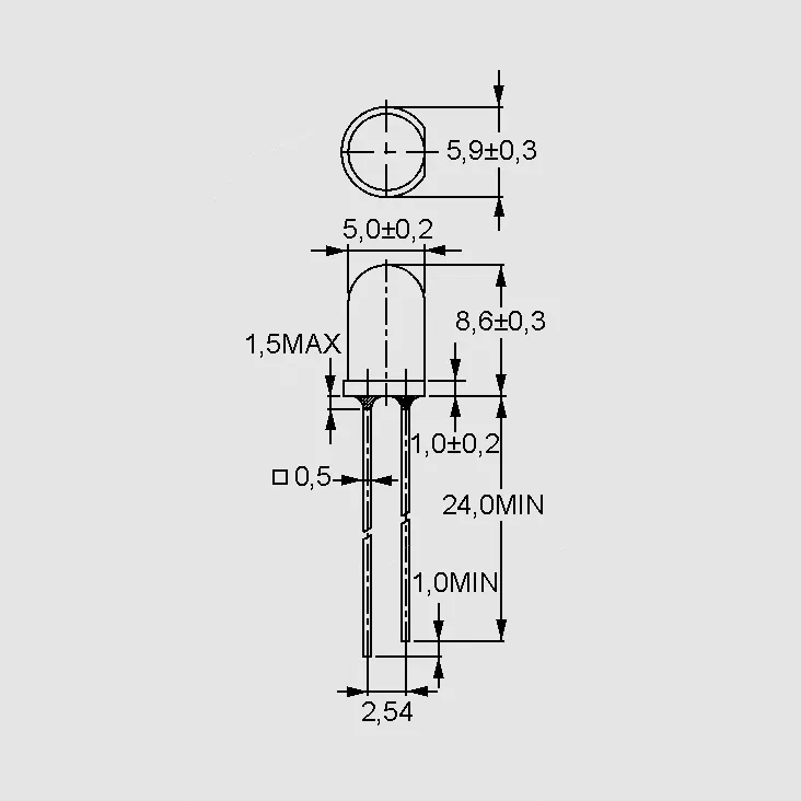 [92363] PIN Photodiode Water-clear 40μA 5mm