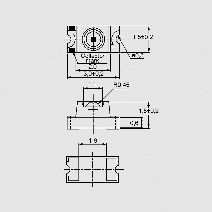 [92378] SMD-Phototrans. Lens Water-clear 0,3mA 1