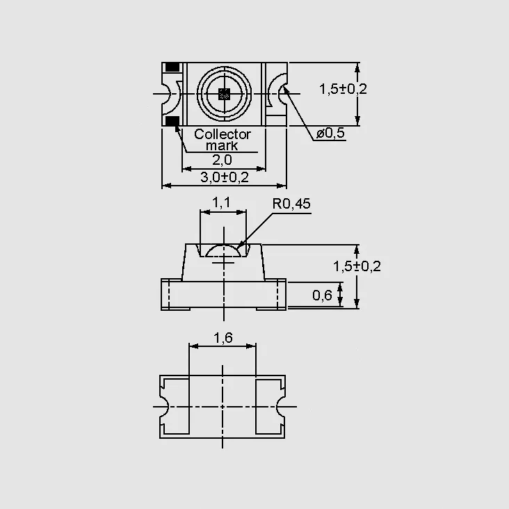 [92378] SMD-Phototrans. Lens Water-clear 0,3mA 1