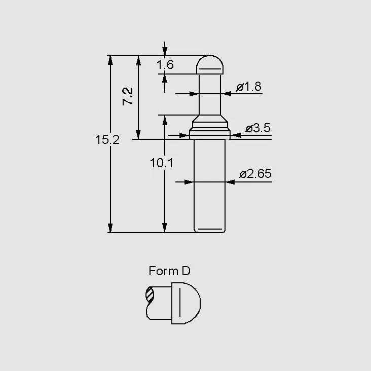 [93032] Test Probe D 1,2N Au 2,3mm CuBe
