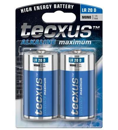 [94399] Batterier Alkaline, Tecxus LR20 D, 2 stk.