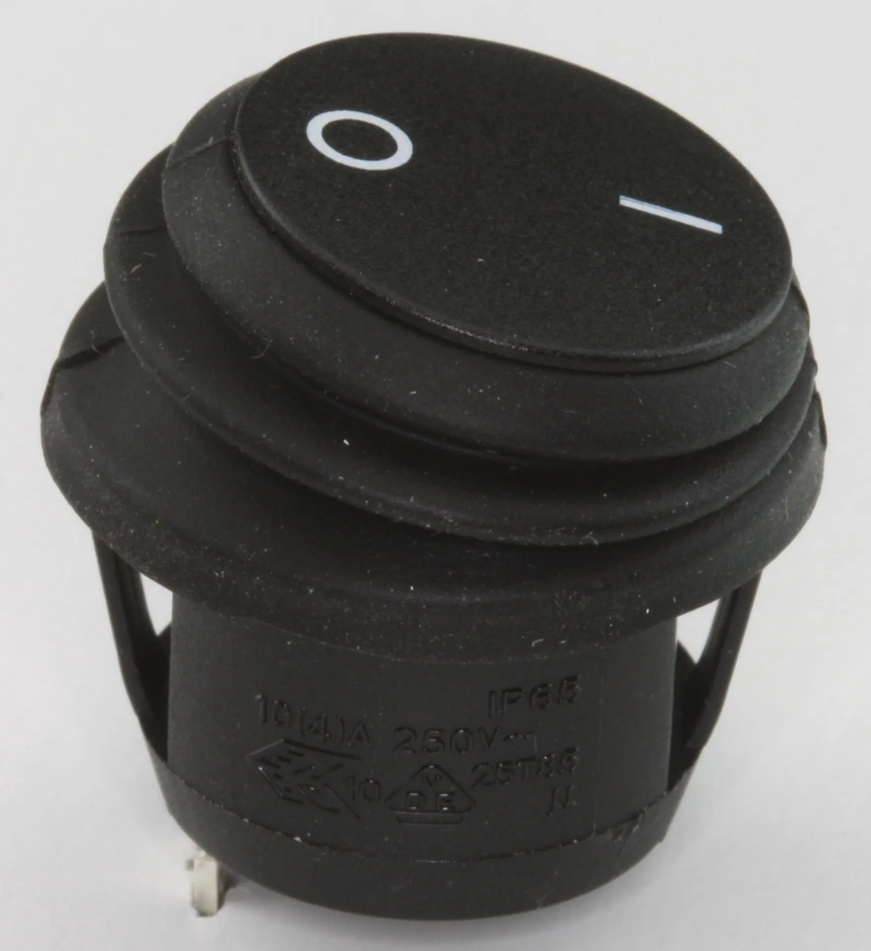 Rocker Switch IP65 0/I 1 x ON/OFF 10A 250V Black | B2C