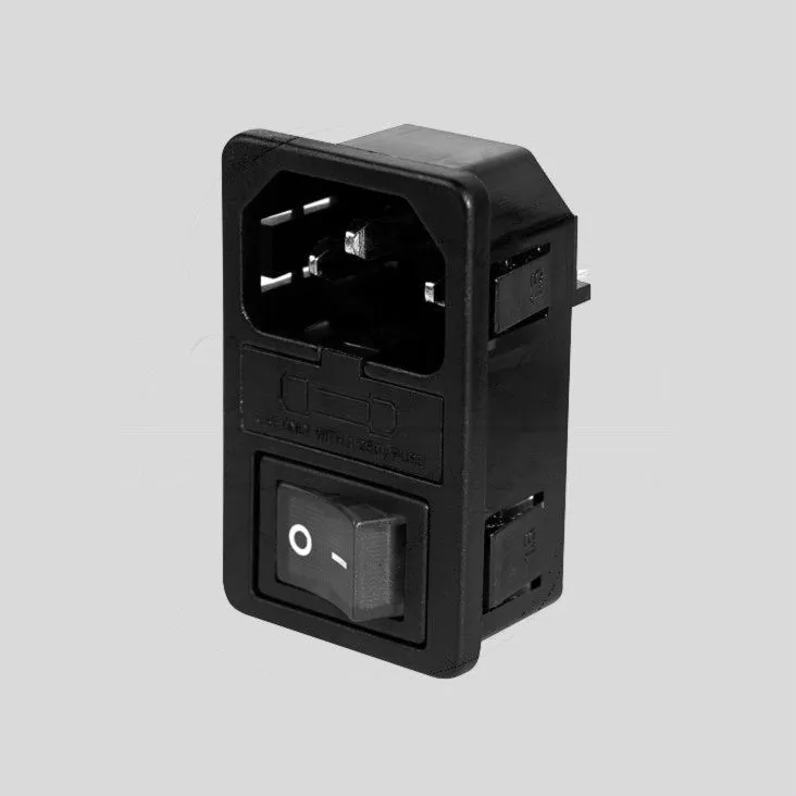 [104366] IEC C14 Power Connector Switch,red,ilu,1xFus