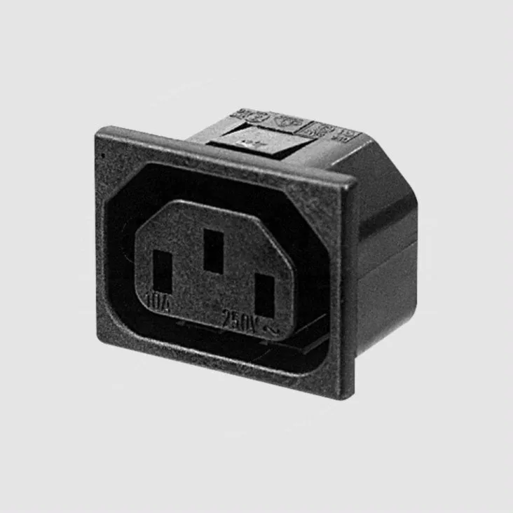 [104380] IEC C13 Power Jack, Snap-In, 6,3mm