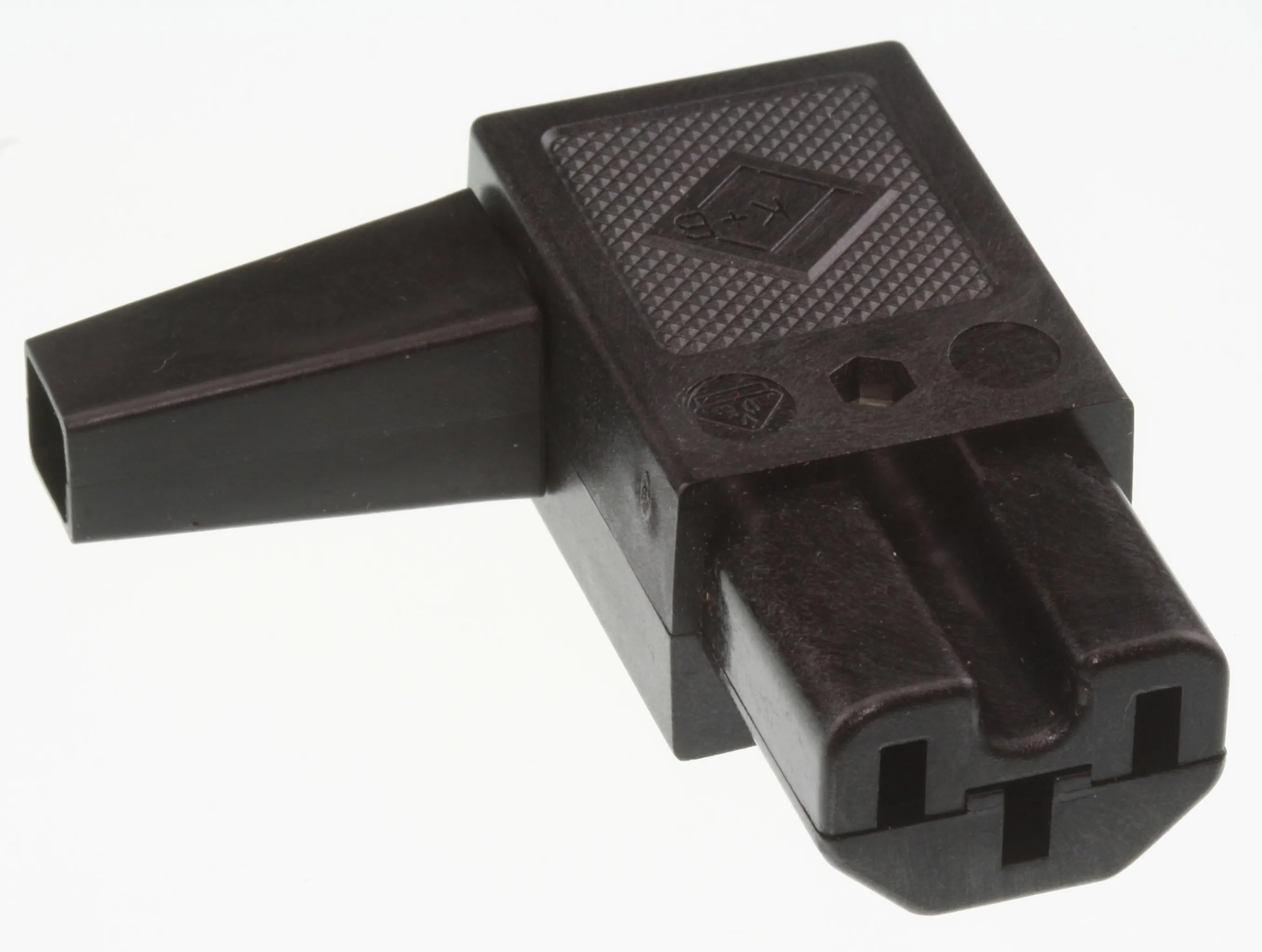 [104383] IEC Power Connector C15, Angled