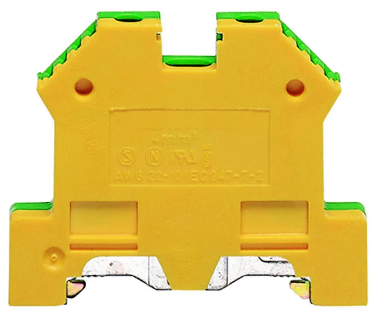 [104499] DIN-Rail Terminal 4mm² Green/Yellow
