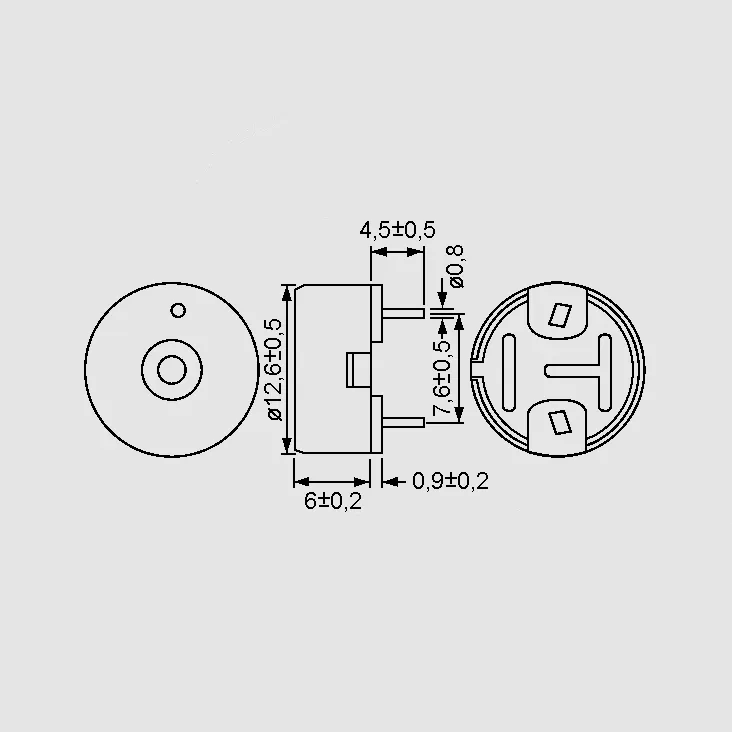 [104879] Piezo Elm 13mm PC 4,0kHz 80dB 30V