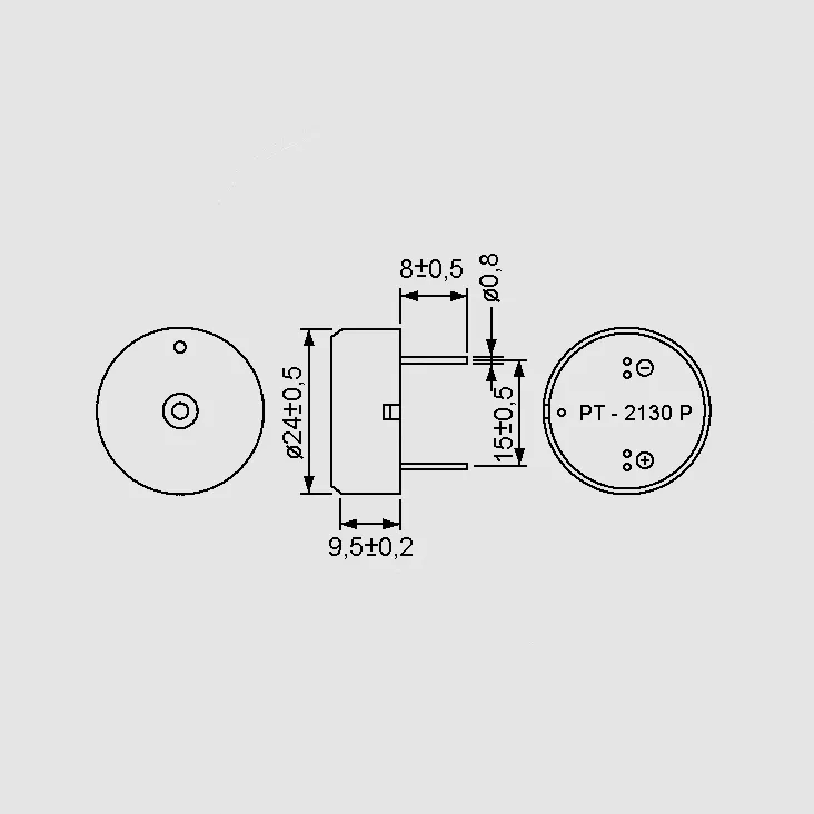 [104885] Piezo Elm 24mm PC 3,0kHz 90dB 30V