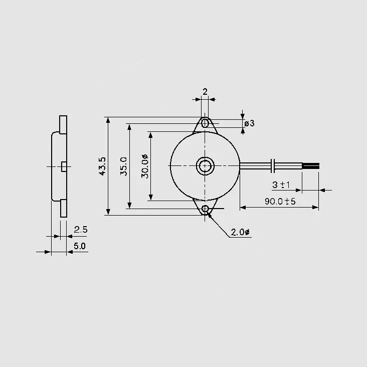 [104890] Piezo Elm 30mm Wire 4,5kHz 90dB 30V