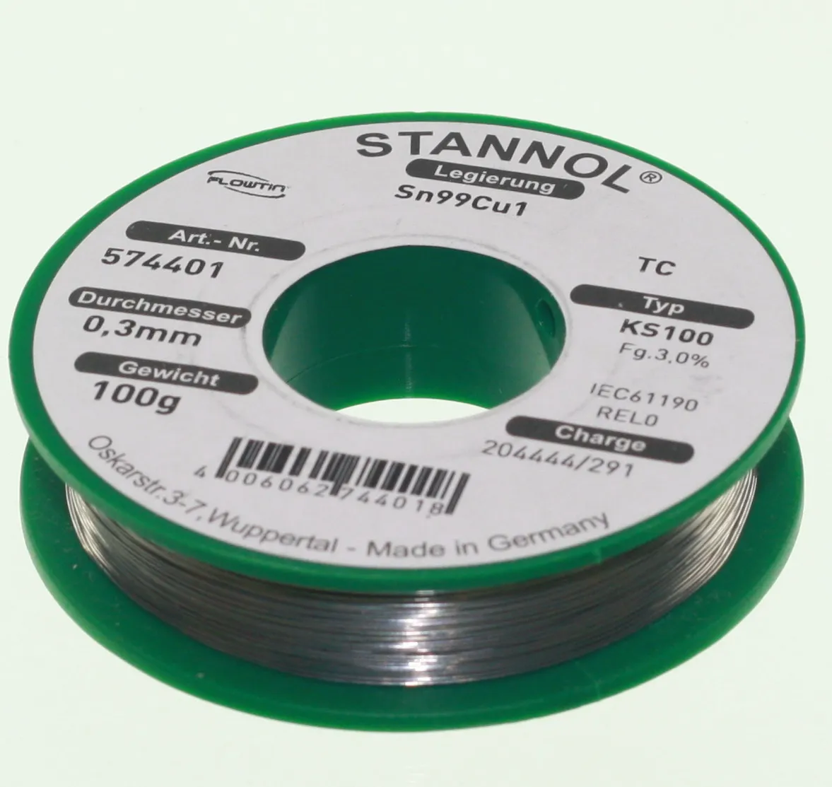 [106384] Sn99Cu1   3% 0,3mm 100g  Loddetin Blyfri