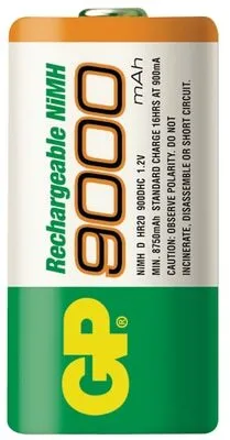 [106439] Genopladeligt NiMh Batteri, D, 9000 mAh
