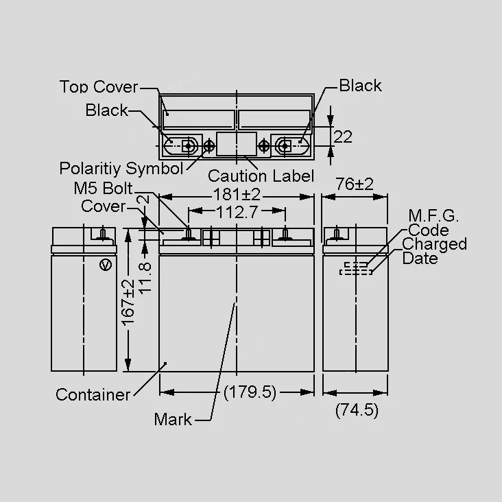 [106470] Lead-Acid Rech.Battery 12V/22Ah