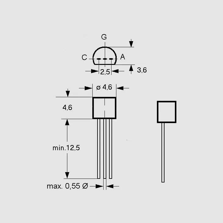 [107310] Thyristor 0,8A 600V TO92