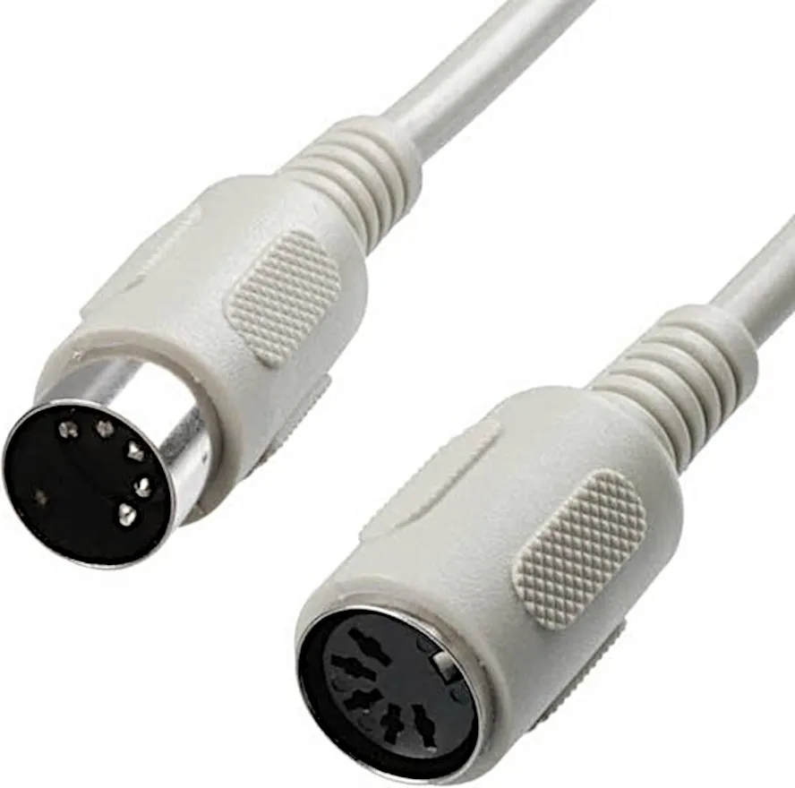 [117161] DIN 5 polet han / hun, 2 meter, grå, SPIRAL