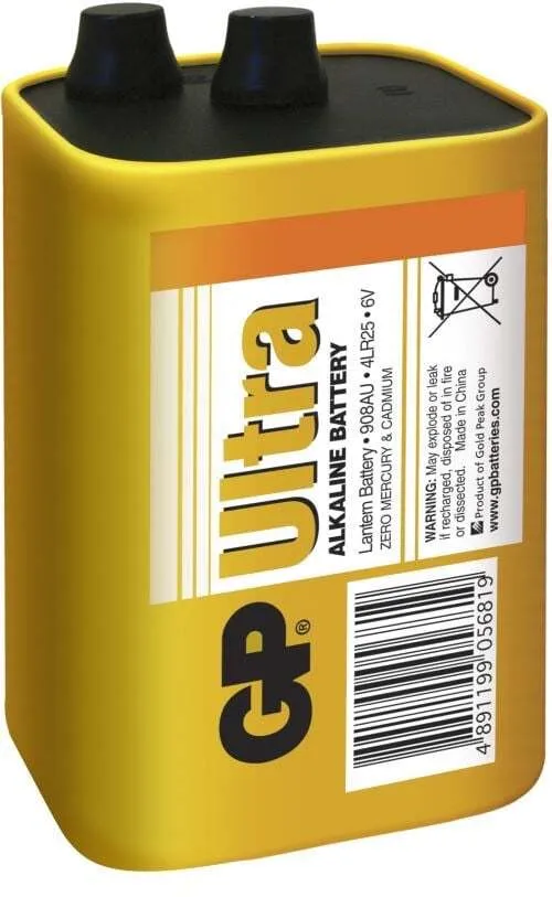 [117700] Batteri Alkaline 6V, 27Ah m. fjedre