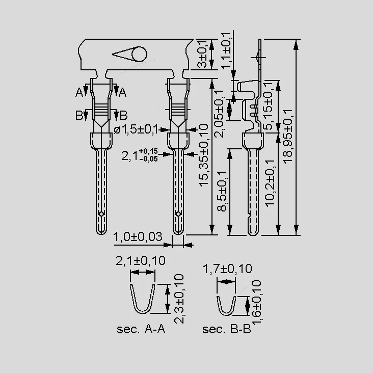 [117861] Pin Contact for SL_CR Crimp Male 100 stk.