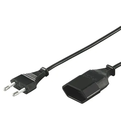 [118306] Euro Power Extension Cable 3m. sort