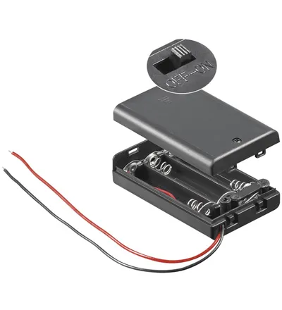 [119266] Batteriholder 3xAAA med afbryder