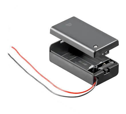 [119435] Batteriholder 1 x 9V Block lukket m.afbryder