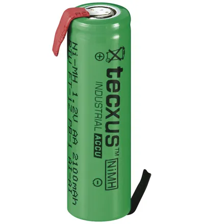 [119679] AA 14,5x49,5mm.1,2V 2100mAh. NiMH med loddeflige