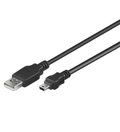 [121872] USB A til Mini B (5 pin), sort, 30 cm