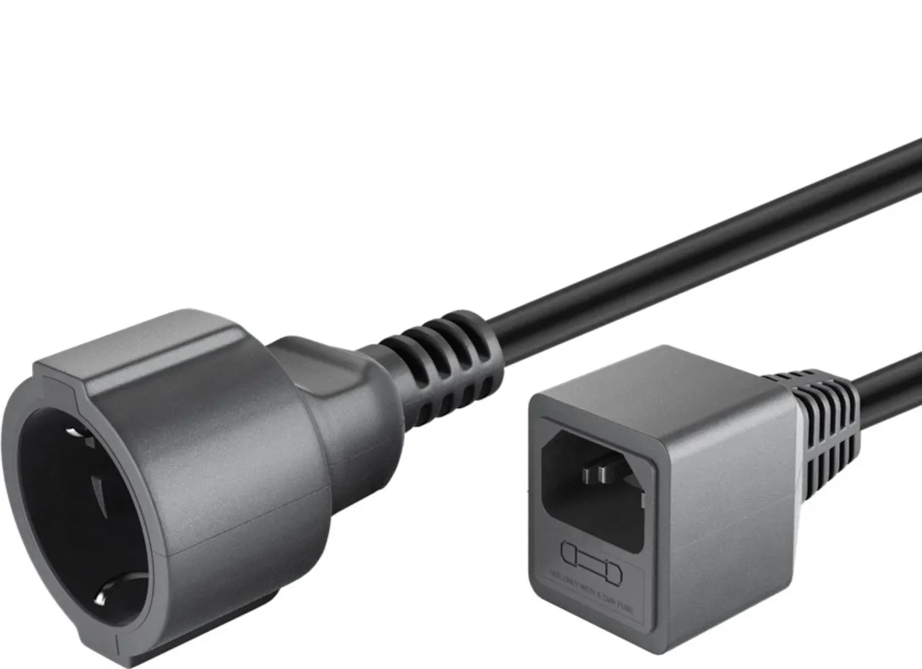 [122640] Apparatadapter, IEC C14 han til CEE 7/4 (Schuko) hun, 0,2m
