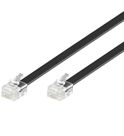 [122649] RJ12-RJ12 HAN/HAN kabel, 15m, SORT