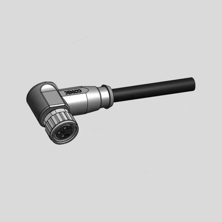 [126863] Female Cable Con. 4-Pole molded 5m 90°
