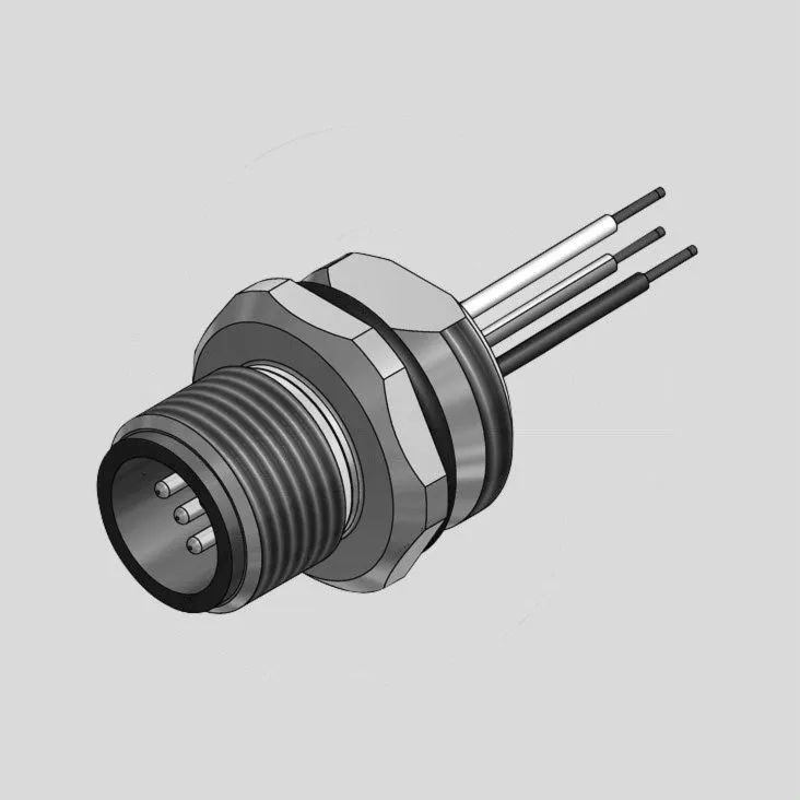[126914] Male Socket with Wires 5-Pole Front
