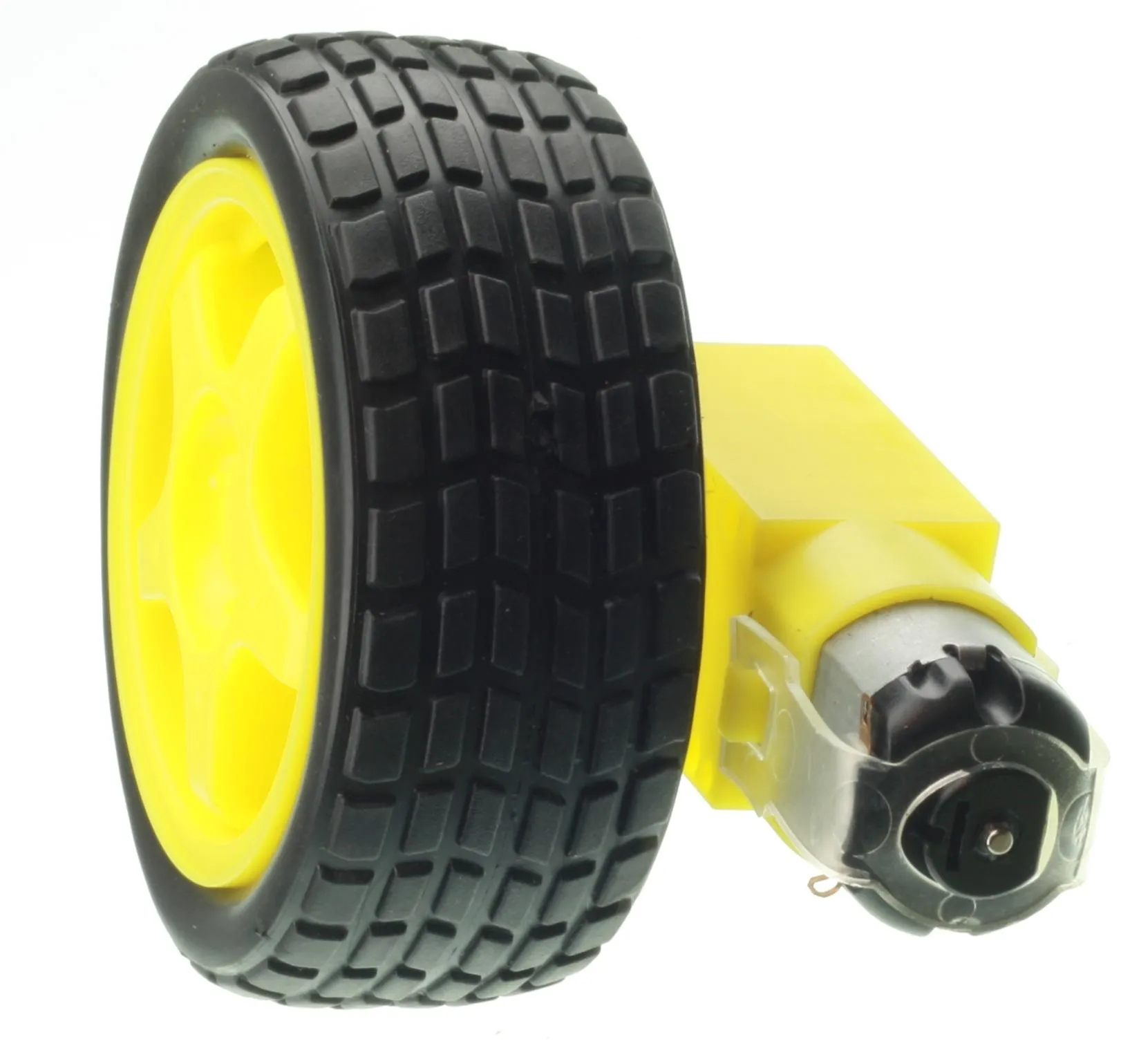 [129699] Smart Car Wheel Robot Plastic DC 3V-6V Drive Gear Motor med dæk