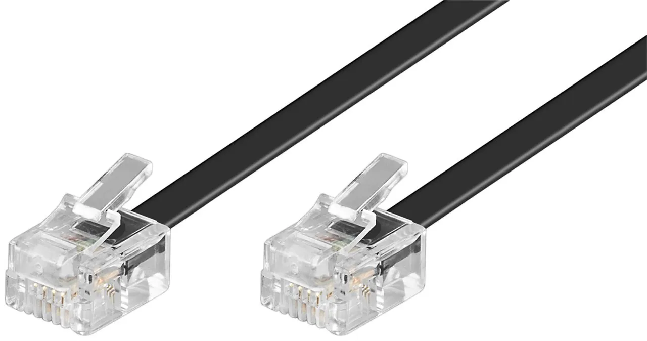 [99504] RJ11-RJ11 HAN/HAN kabel, 10m, SORT