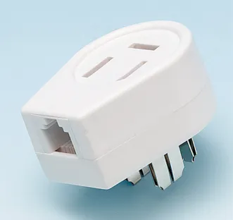 [99930] Telefon-adapter 3-ben han/hun + modular hun HVID