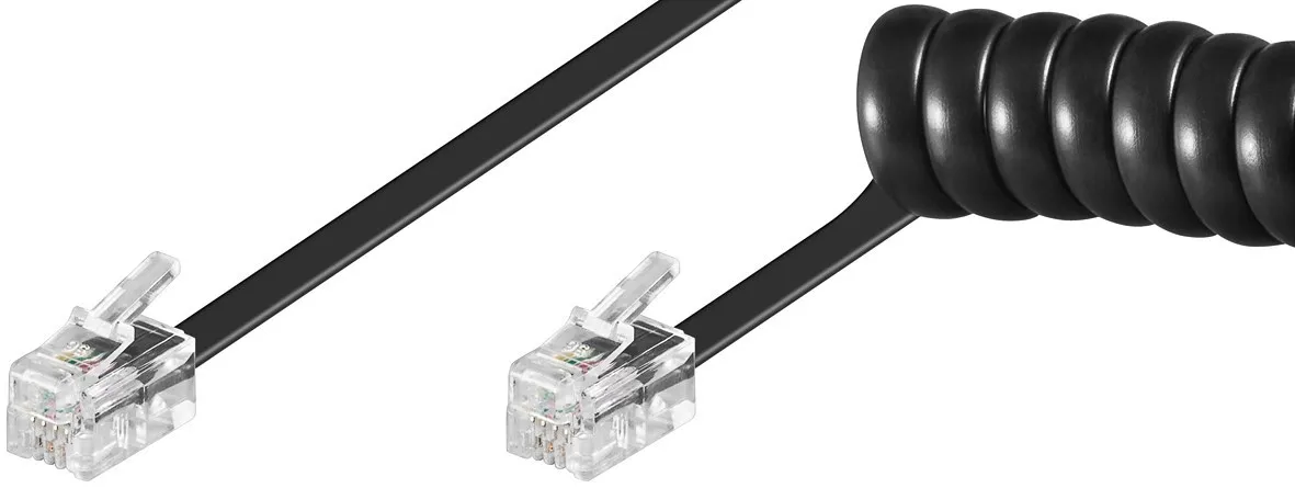 [99940] RJ10-RJ10 HAN/HAN spiralkabel, 7m, (110cm.) HVID