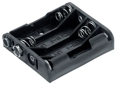 [100071] Batteriholder 4xAAA Flad snaplås