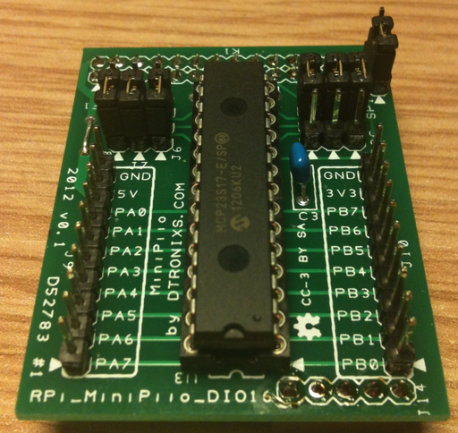 [123726] MiniPiio DIO16 Digital input/output udvidelse til Raspberry Pi