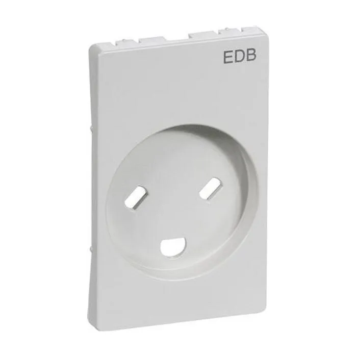 [123790] Afdækning for EDB stikkontakt 1.5 modul 2-pol, m/jord, lysgrå