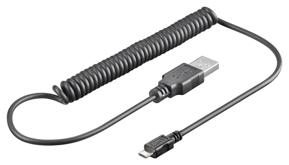 [124062] USB A han - USB MICRO-B han 1m. SPIRAL