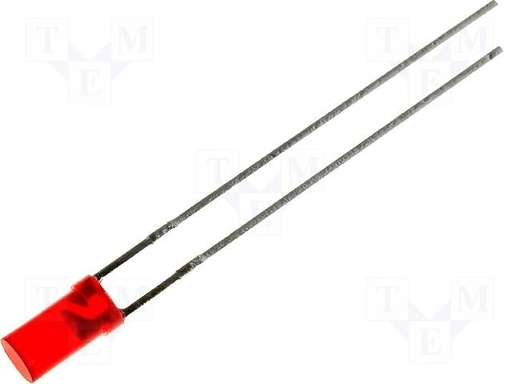 [124323] 3 mm LED FLAD TOP, RØD