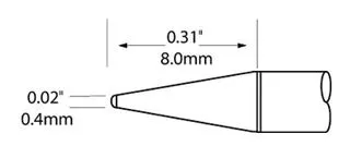 [124620] OKI METCAL - UFTC-7CNL04 - TIP, CONICAL, 0.4 X 9MM