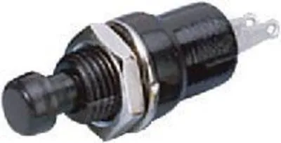 [124719] Tryktast 1-pol OFF/(ON) Slutte NO Sort Plastic-hals