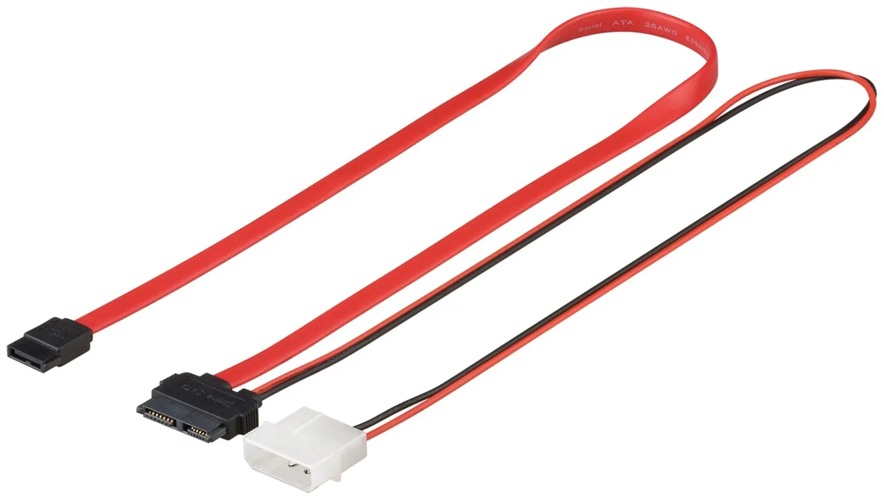 [124938] SATA Slimline kabel + power 0.30m