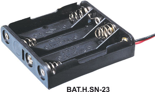 [125031] Batteriholder 4xAAA Flad ledning
