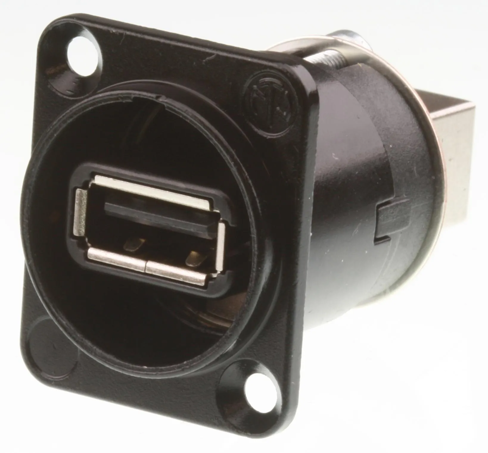 [125082] Neutrik USB chassis bøsning A/B USB 2.0 Sort