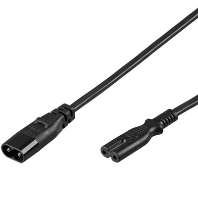 [125101] Strømkabel C7/C8 8-tals forlænger, 2m, sort