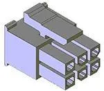 [126363] Fatningshus dobbeltrækket 2x3P, Micro-Fit