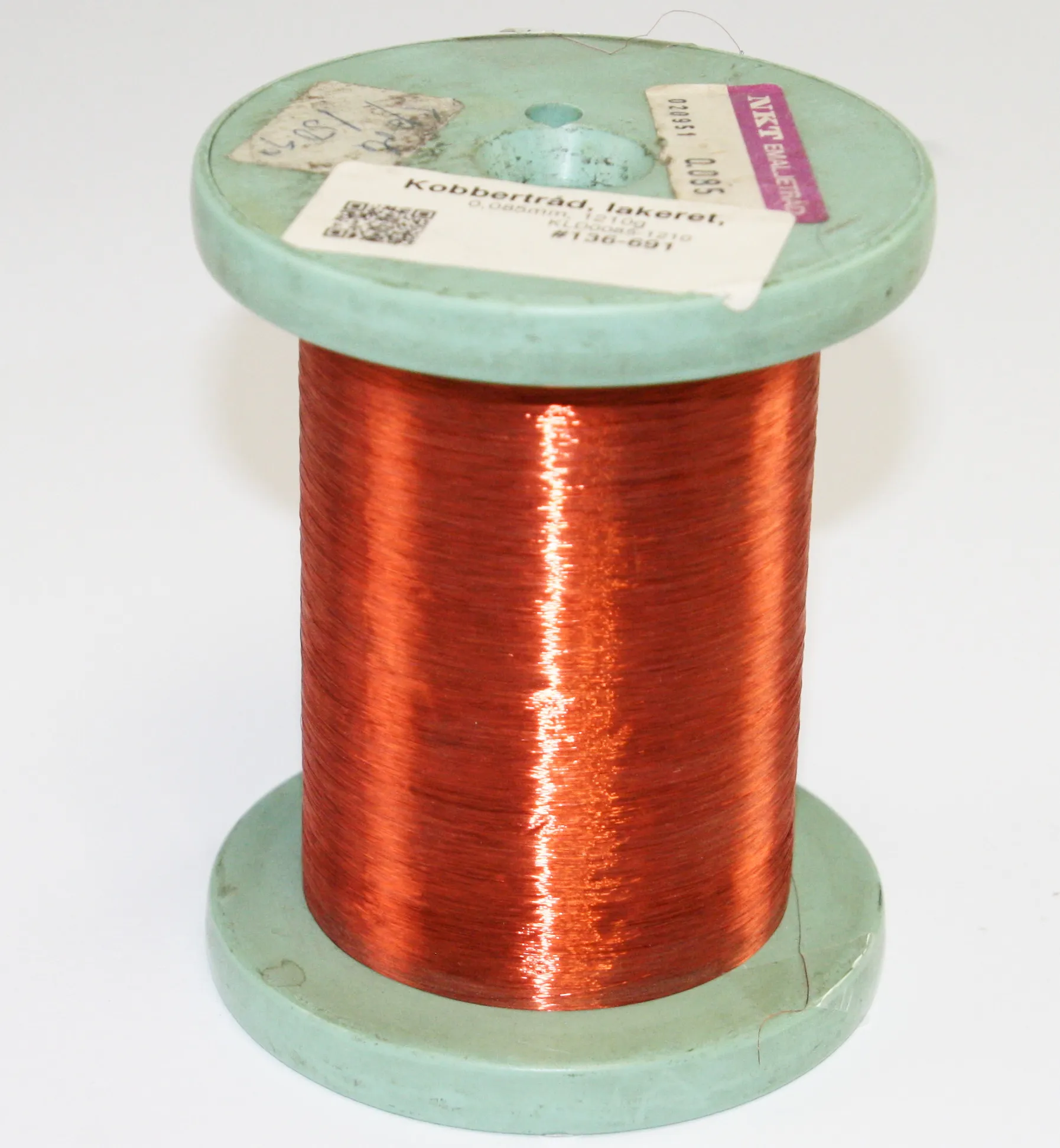 [136691] Kobbertråd, lakeret, 0,085mm, 1210g